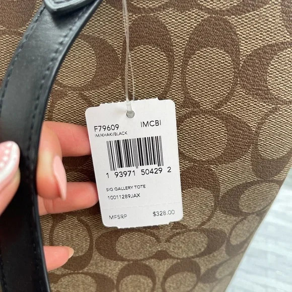 Coach Signature IM/Khaki/Black Signature Gallery Tote - Picture 7 of 7